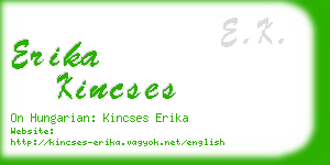 erika kincses business card